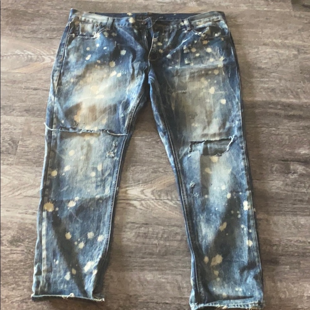 Decibel Men’s Distressed Vintage Open Knee Jeans